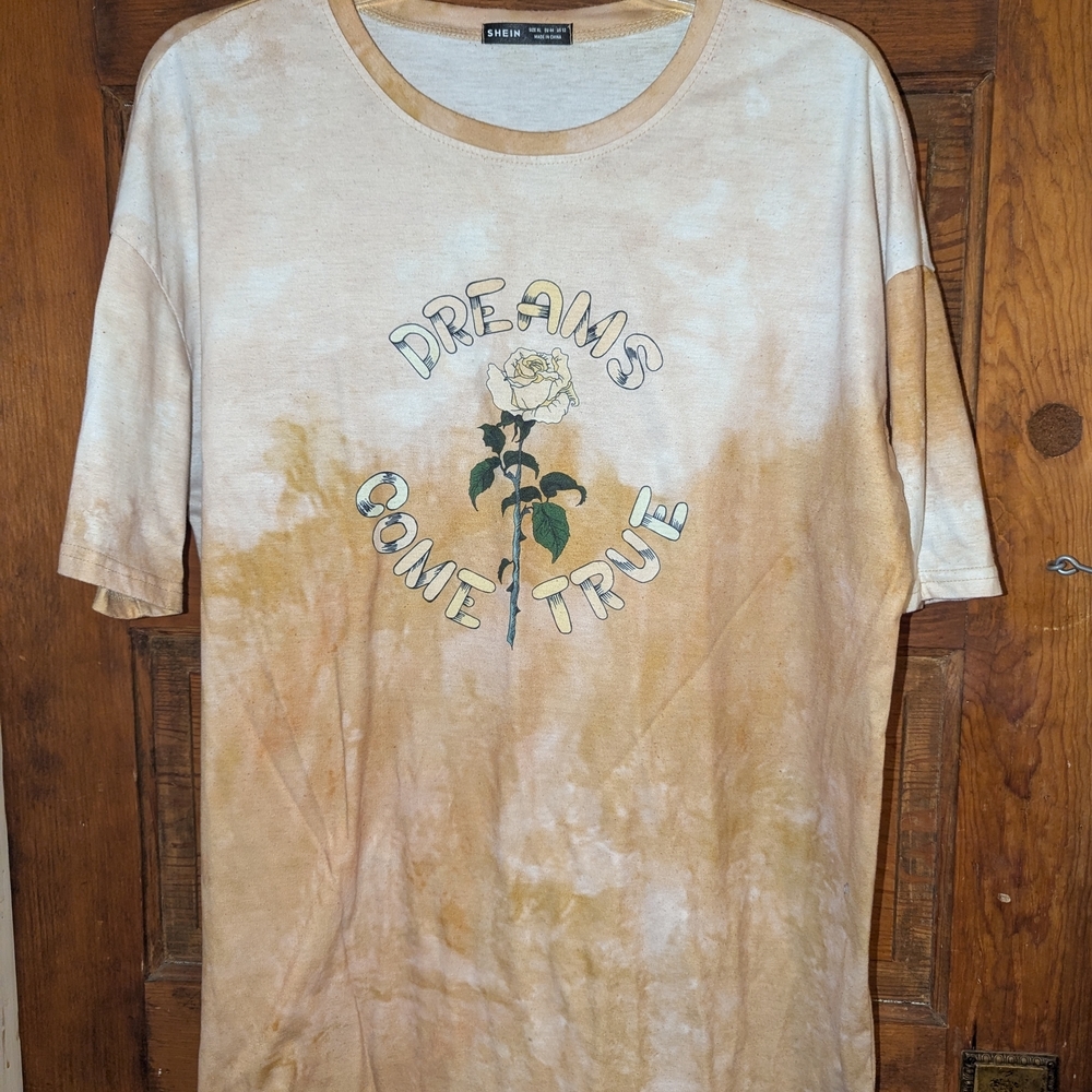 Shein Beige and White‎ Tee